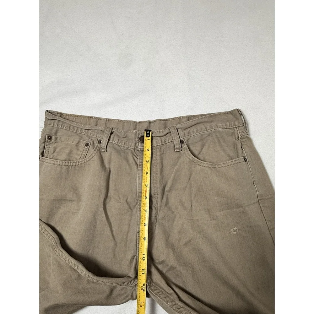 Levi's 505 Regular Fit Khaki Jeans Men's 38x30 Beige Straight Leg Cotton